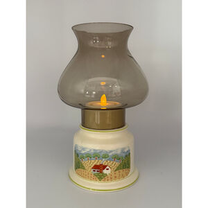Sango Japan Country Cottage Candle Lamp 3645 Ceramic & Glass Vintage Farmhouse